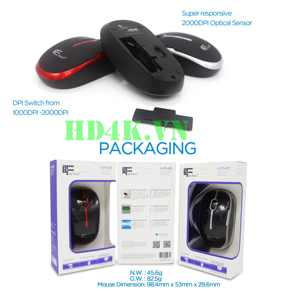 W545, chuot-khong-day, fantech