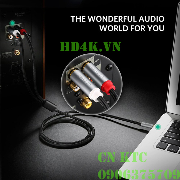 cap-loa, day-audio, cap-loa-1-ra-2, 3.5mm-2-rca, ugreen, ugreen-40844, cap-audio-1-ra-2-rca