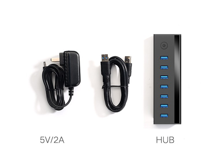 Bộ chia USB 3.0 ra 7 cổng hỗ trợ nguồn 5V/2A Ugreen 30845 Bộ chia USB 3.0 ra 7 cổng hỗ trợ nguồn 5V/2A Ugreen 30845