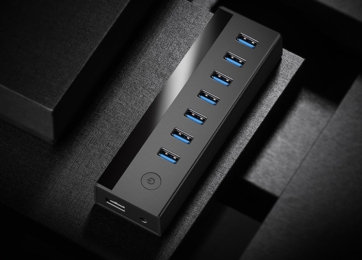 Bộ chia USB 3.0 ra 7 cổng hỗ trợ nguồn 5V/2A Ugreen 30845 Bộ chia USB 3.0 ra 7 cổng hỗ trợ nguồn 5V/2A Ugreen 30845