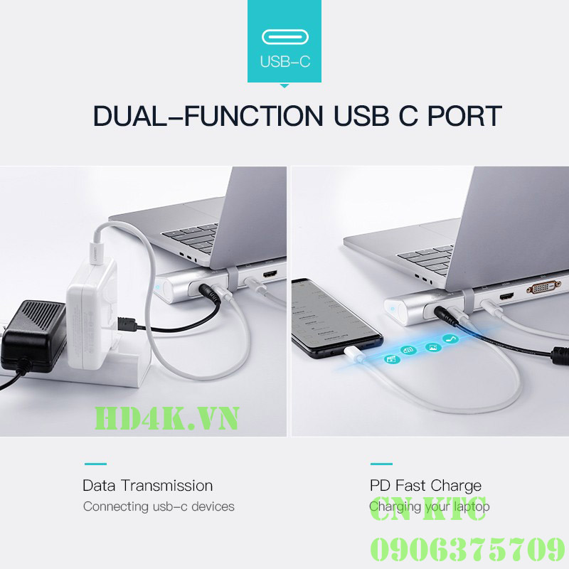 Bộ chuyển USB Type-C đa năng Ugreen 50844 Bộ chuyển USB Type-C đa năng Ugreen 50844
