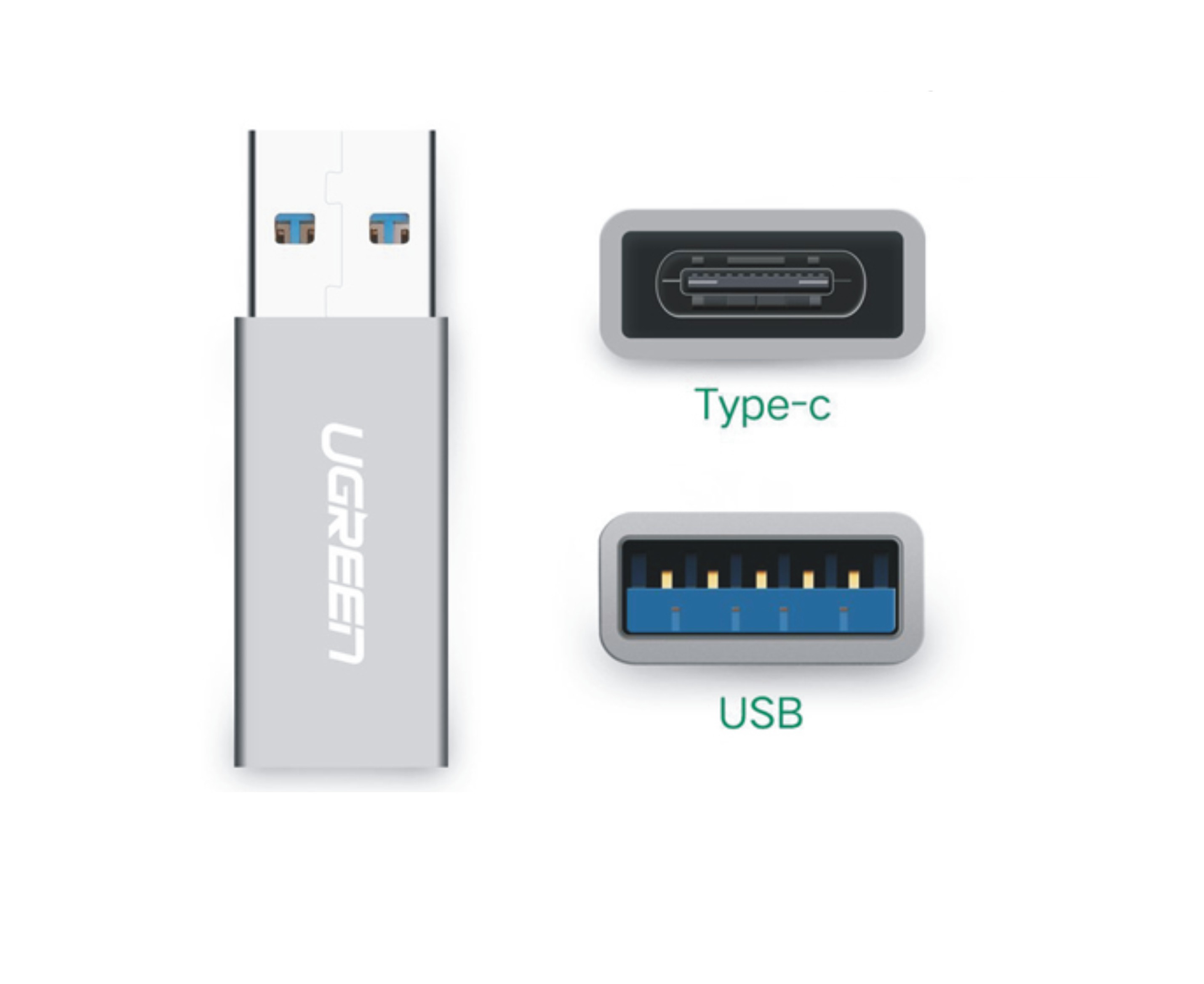 ugreen-30705, dau-chuyen-usb-to-typec