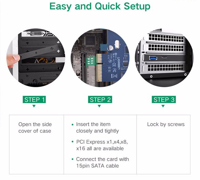 ugreen-30774, card-pci-e-to-usb-3.0-va-type-c, card-pci-e-chuyen-doi