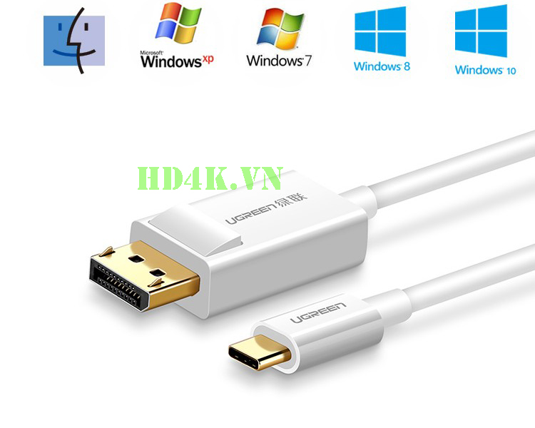 Cáp chuyển USB Type-C to Displayport dài 1,5m Ugreen 40420 Cáp chuyển USB Type-C to Displayport dài 1,5m Ugreen 40420