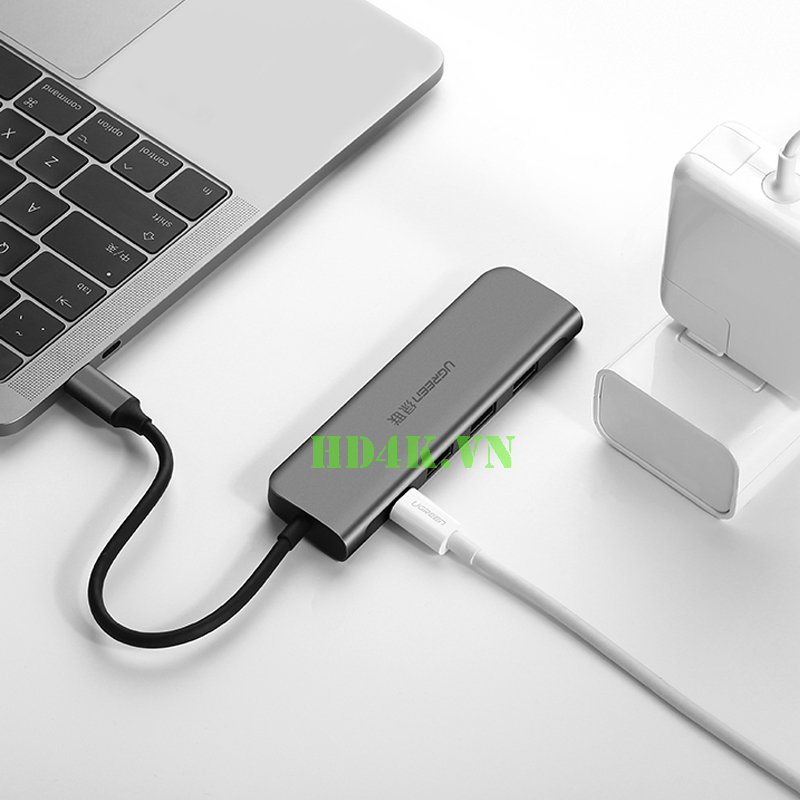 Bộ chuyển Type C to HDMI + Hub USB 3.0 Ugreen 50209 Bộ chuyển Type C to HDMI + Hub USB 3.0 Ugreen 50209