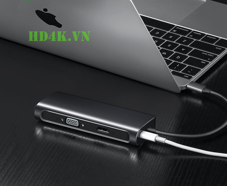 Bộ chuyển Type C sang HDMI/VGA + Hub USB 3.0 Ugreen 50319 Bộ chuyển Type C sang HDMI/VGA + Hub USB 3.0 Ugreen 50319