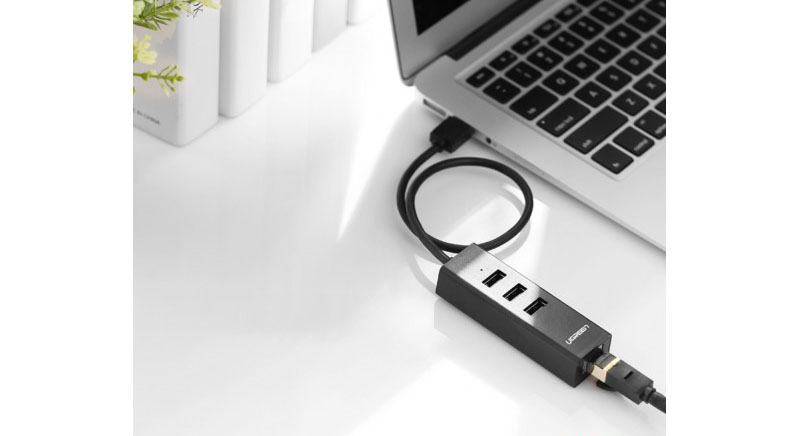 Bộ chia USB 2.0 + Lan 10/100Mbps Ugreen 30299 Bộ chia USB 2.0 + Lan 10/100Mbps Ugreen 30299