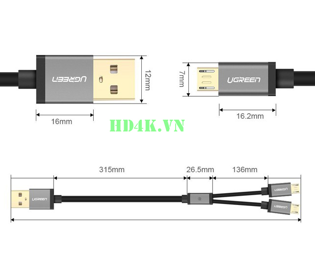 ugreen-40348, cap-sac-hai-dau