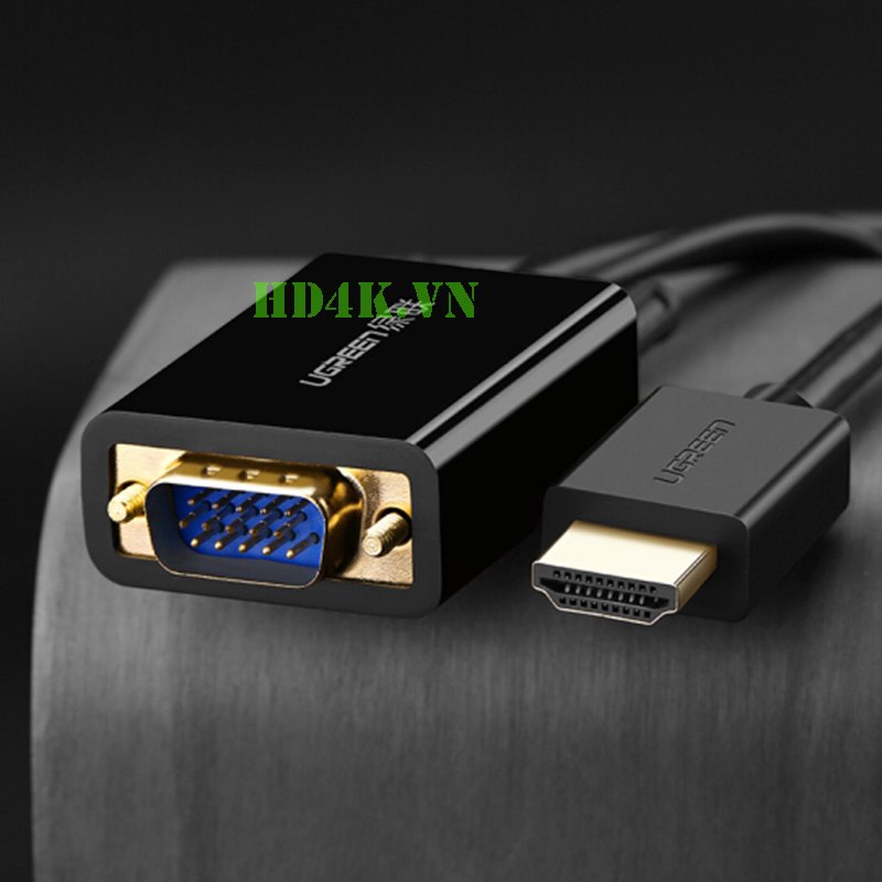 Cáp chuyển VGA to HDMI dài 2m Ugreen 30840 ugreen, ugreen-30840, vga-to-hdmi, vga-to-hdmi-2m