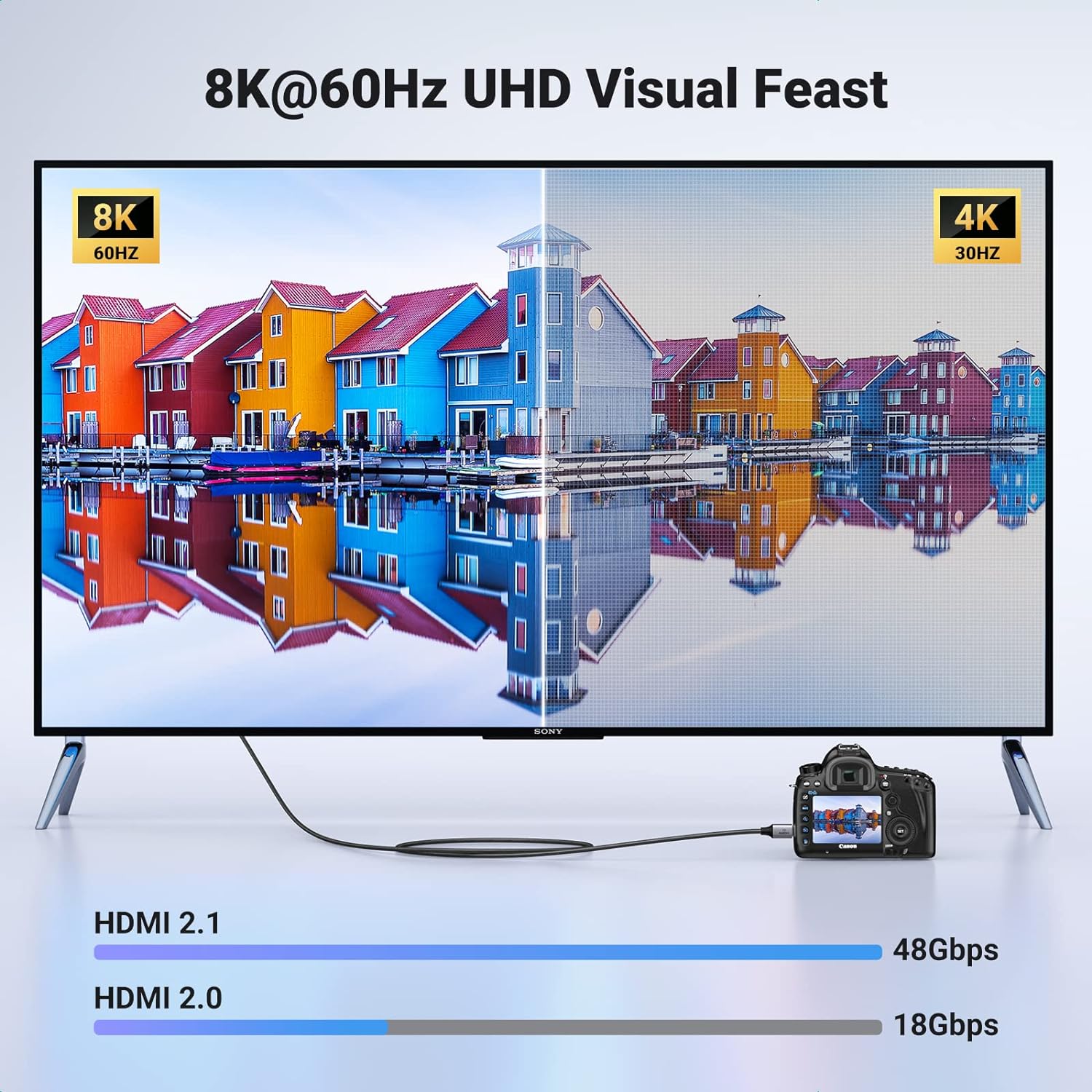 Hình ảnh 8K sắc nét, chuyển động mượt mà