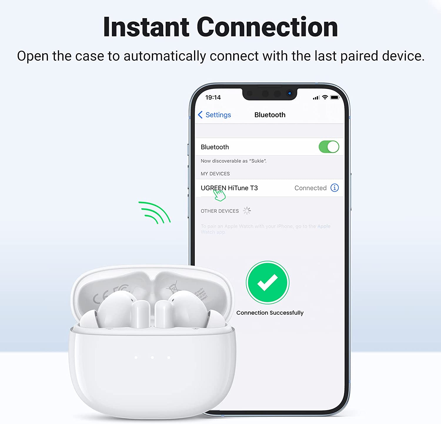 Tai nghe Bluetooth TWS WS100 HiTune T3 Ugreen 90206 Tai nghe Bluetooth TWS WS100 HiTune T3 Ugreen 90206
