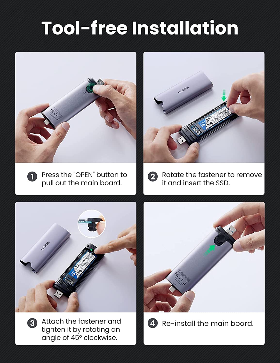 Thiết bị ổ cứng SSD M.2 B-Key & M+B Key NVME/PCIE USB 3.1 GEN2 Ugreen 70532 Thiết bị ổ cứng SSD M.2 B-Key & M+B Key NVME/PCIE USB 3.1 GEN2 Ugreen 70532