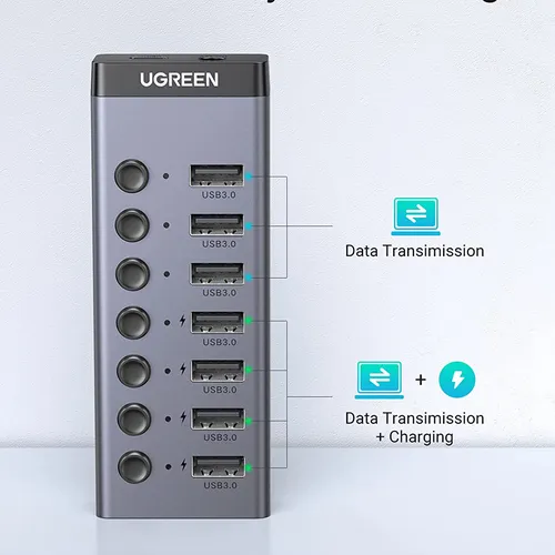 Bộ HUB chia 7 cổng USB 3.0 có công tắc Ugreen 90305