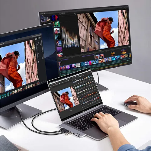 Bộ chuyển Dual Type C to 2 HDMI + USB 3.0 + đọc thẻ SD/TF Ugreen 80548