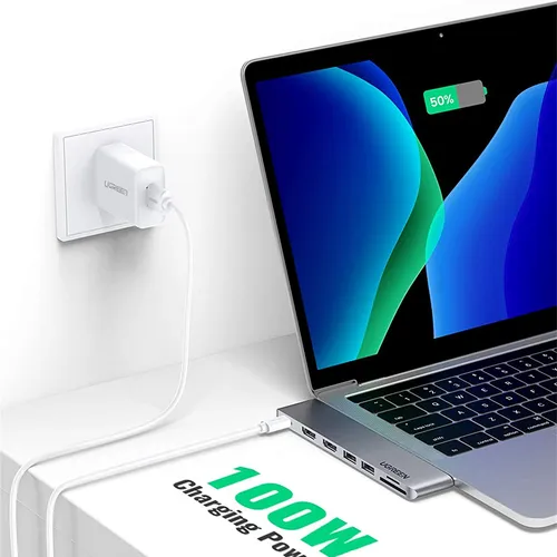 Bộ chuyển Dual Type C to 2 HDMI + USB 3.0 + đọc thẻ SD/TF Ugreen 80548