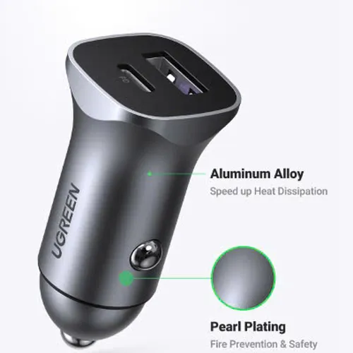 Tẩu sạc ô tô 30W cổng Type C  USB A  Ugreen 40858 CD130