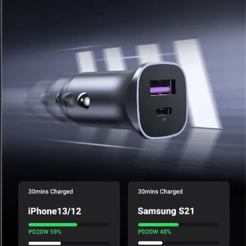 Tẩu sạc ô tô 30W cổng Type C  USB A  Ugreen 40858 CD130