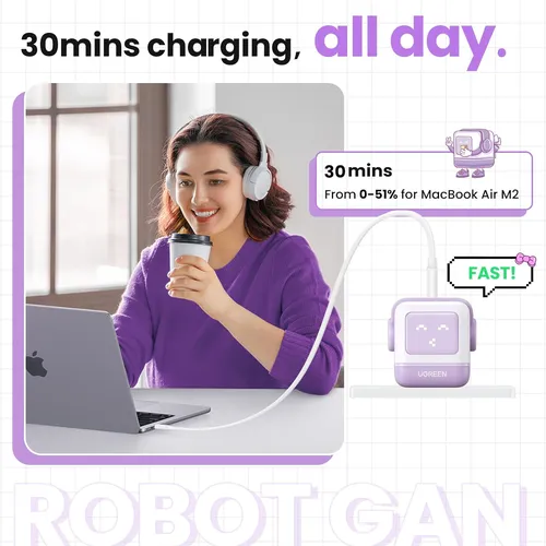 Củ sạc nhanh Robot GaN Nexode RG 65W Ugreen 35314