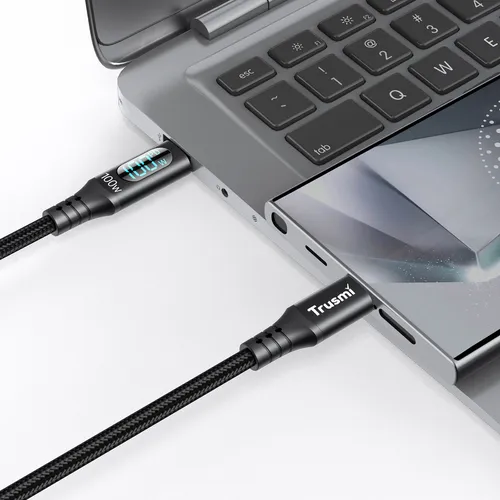 Cáp sạc Type C  dài 1m có led hiển thị 100W  TRUSMI CA38-107