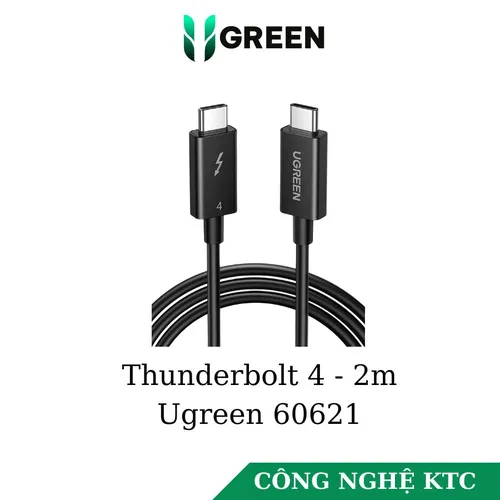 Cáp Thunderbolt 4 dài 2m hỗ trợ 8k + PD100w + truyền data 40Gbps Ugreen 60621