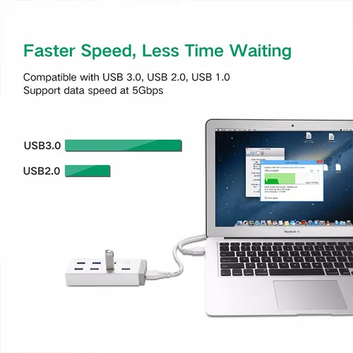 Bộ chia USB 3.0 7 cổng ugreen 20296 nguồn 12V/2A