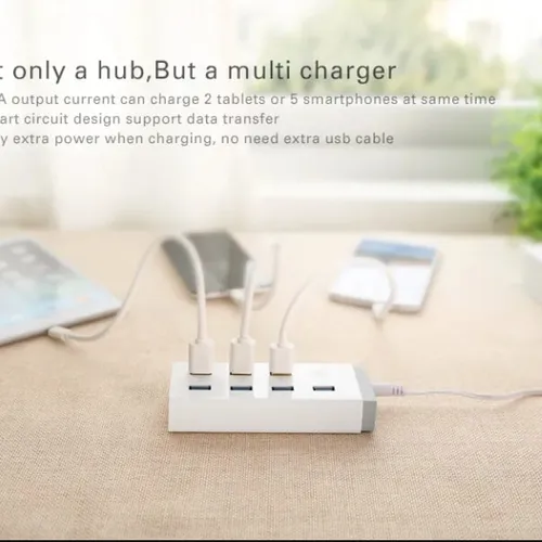 Bộ chia USB 3.0 7 cổng ugreen 20296 nguồn 12V/2A