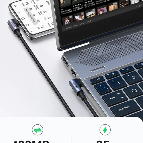Cáp USB Type C dài 1m góc 90 PD 100W Ugreen 70696