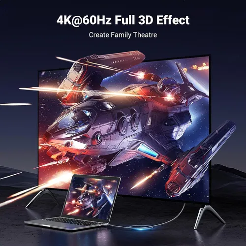 Cáp Displayport to HDMI 2.0 dài 3m hỗ trợ 3D 4K@60Hz Ugreen 25491 DP119