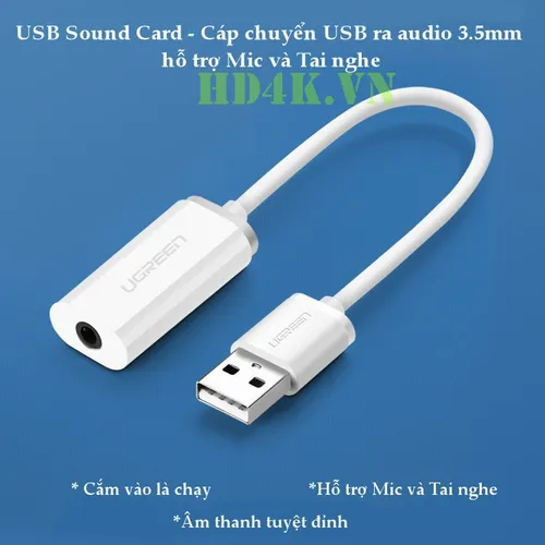 Cáp chuyển USB 2.0 to 3.5mm Ugreen 30712