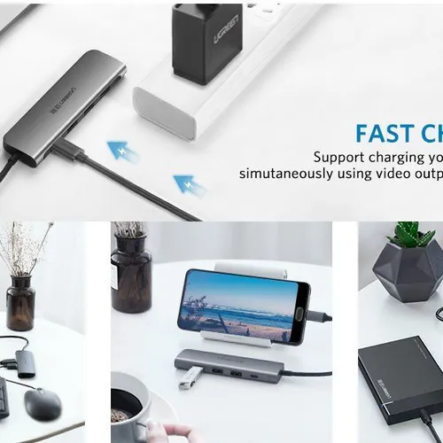 Bộ chuyển Type C to HDMI + Hub USB 3.0 Ugreen 50209