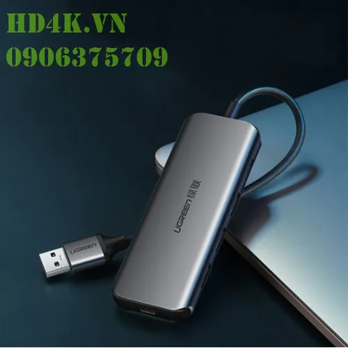 Bộ chia USB 3.0 ra 4 cổng Ugreen 50768 vỏ nhôm