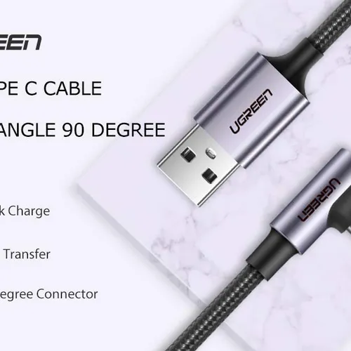 Cáp chuyển Type C to USB 2.0 góc 90 dài 2m Ugreen 50942