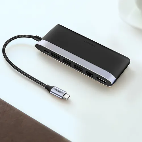 Bộ chuyển đa năng Type-C to HDMI+ Lan+ USB 3.0+ SD/TF+ sạc Type-C Ugreen 50989