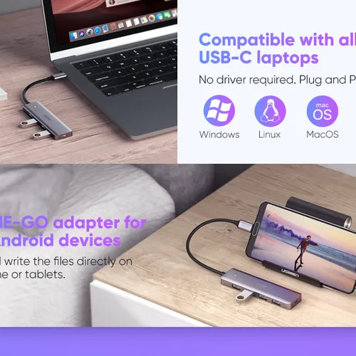 Bộ chia Type C 4 cổng USB 3.0 Ugreen 70336