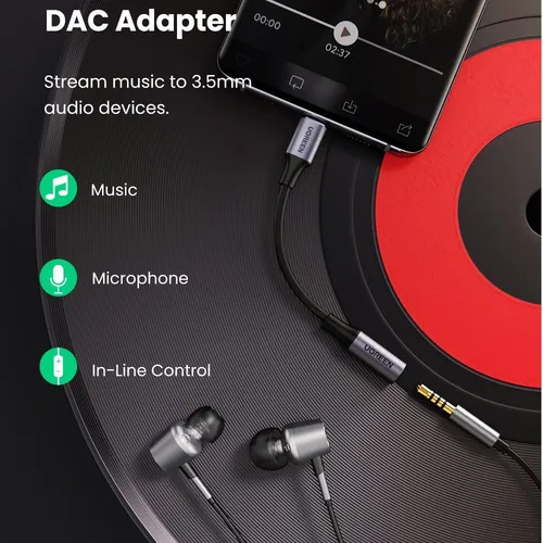Bộ chuyển đổi âm thanh USB Type C to 3.5mm với chip DAC Ugreen 80154