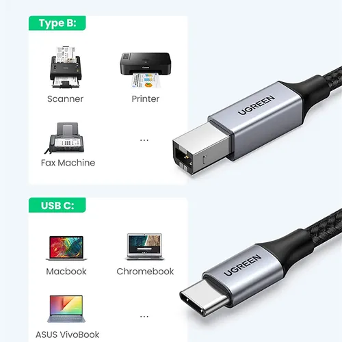 Cáp máy in Type C dài 1m Ugreen 80805