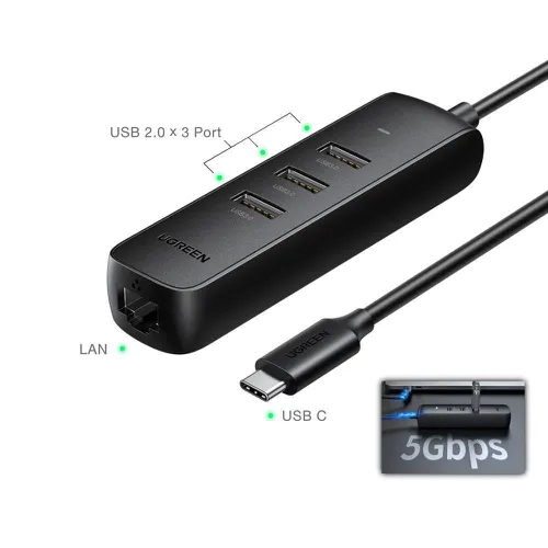 Bộ chia Type C ra USB 3.0 + Lan 10/100Mbps Ugreen 10917