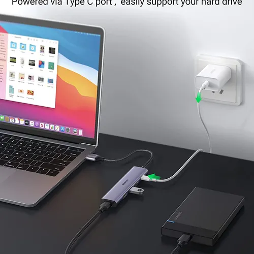 Bộ chia USB 3.0 ra 4 cổng Ugreen 20805 vỏ nhôm