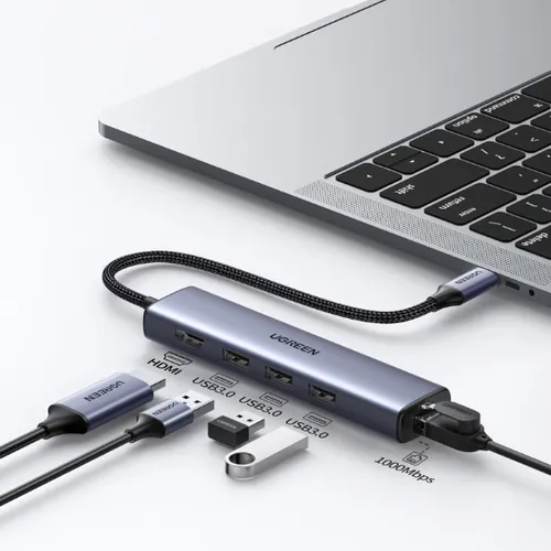 Bộ chuyển Type C to HDMI +  USB 3.0 + Lan Gigabit Ugreen 20934