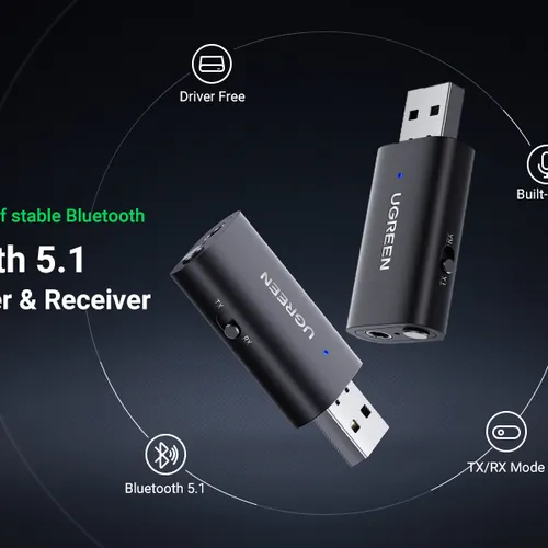 Bộ thu phát Bluetooth 5.1 2 trong 1 Bộ điều hợp Bluetooth không dây Ugreen 60300
