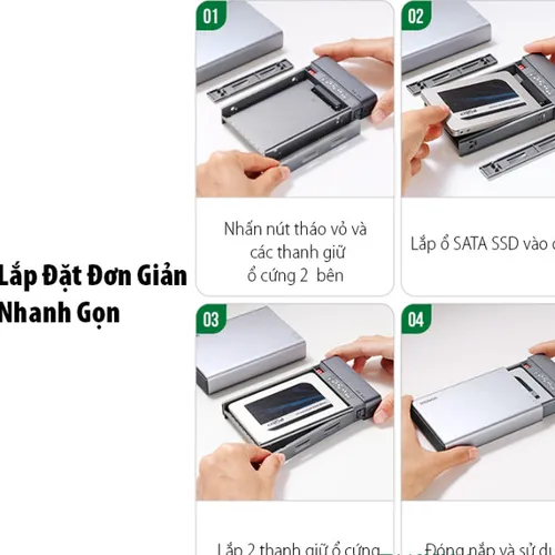 Box đọc ổ cứng 2.5 Dual Ugreen 80857