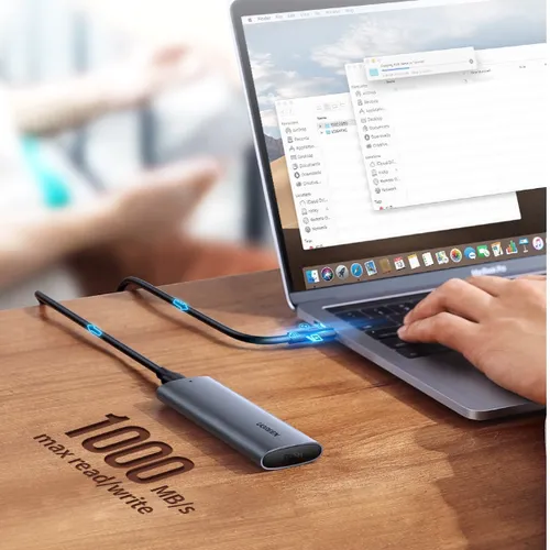 Box ổ cứng SSD M.2 hỗ trợ NVME+SATA USB Type-C 3.2 GEN2 tốc độ 10Gbps Ugreen 90264