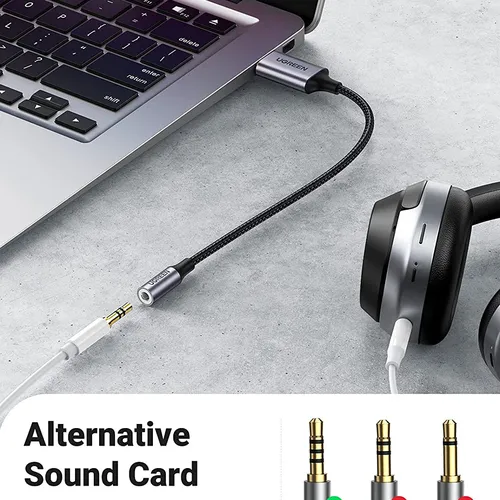 Cáp chuyển USB 2.0 to 3.5mm (mic+loa) Ugreen 30757