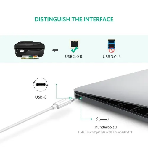 Cáp máy in USB Type C dài 1m Ugreen 40560