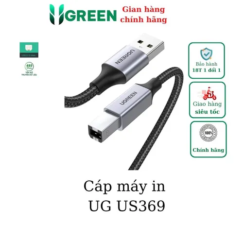 Cáp máy in USB 2.0 dài 3M cao cấp Ugreen 80804
