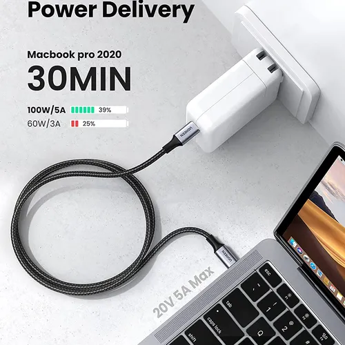 Cáp USB Type C dài 0.5m PD 100W Ugreen 20478