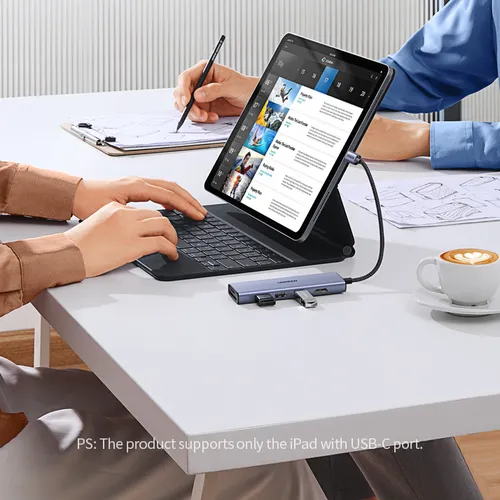 Bộ chuyển đổi USB-C sang 3*USB 3.0+HDMI+SD/TF hỗ trợ 4K Ugreen (20956)