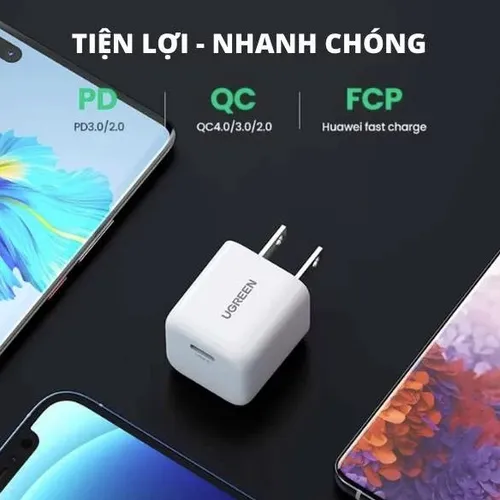 Củ sạc nhanh Type C 20W QC 4.0 Ugreen 70572