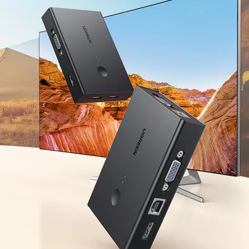 Bộ gộp VGA 2 ra 1 có KVM Ugreen 90490