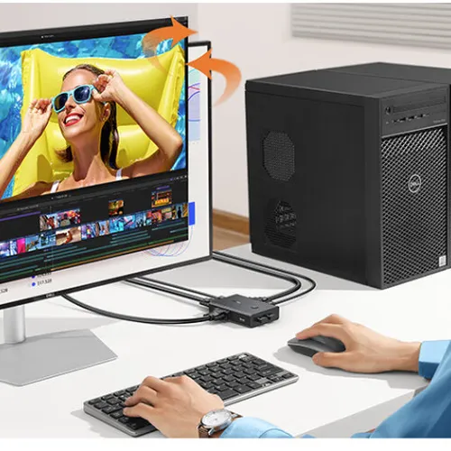 Bộ gộp VGA 2 ra 1 có KVM Ugreen 90490